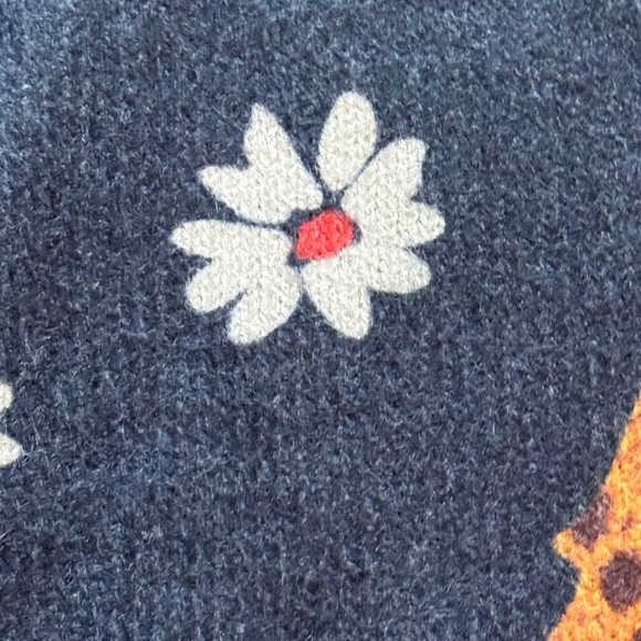 Harajuku Style‎ Cartoon Colorful Patchwork Cardigan Sweater Wool Blend M L Cat - Picture 11 of 13